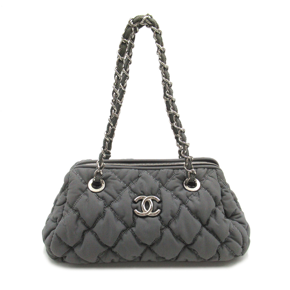 Chanel Bubble Handbag Nylon Black
